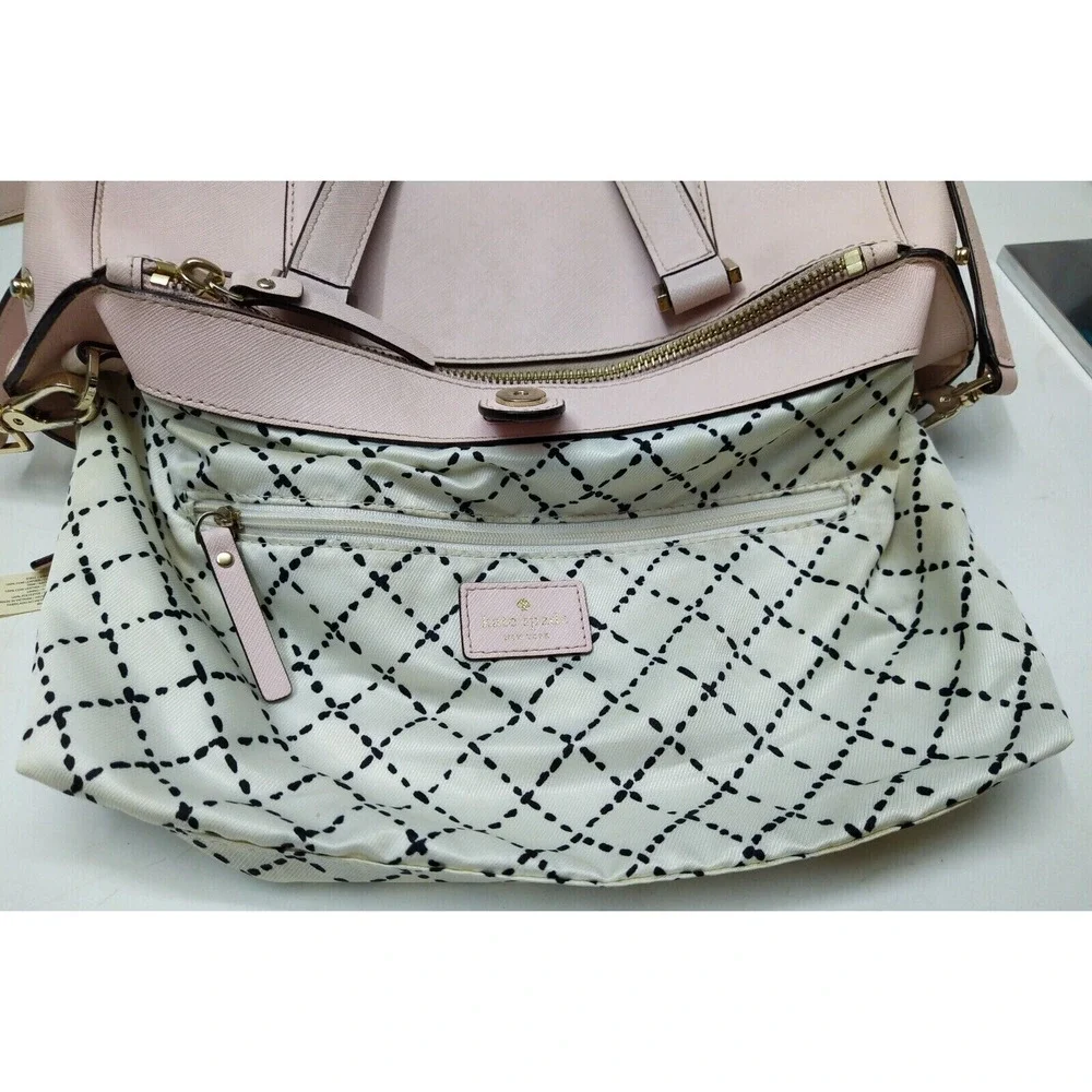 Kate Spade Newbury Lane Loden Pink Crossgrain Leather Carryall Satchel Bag